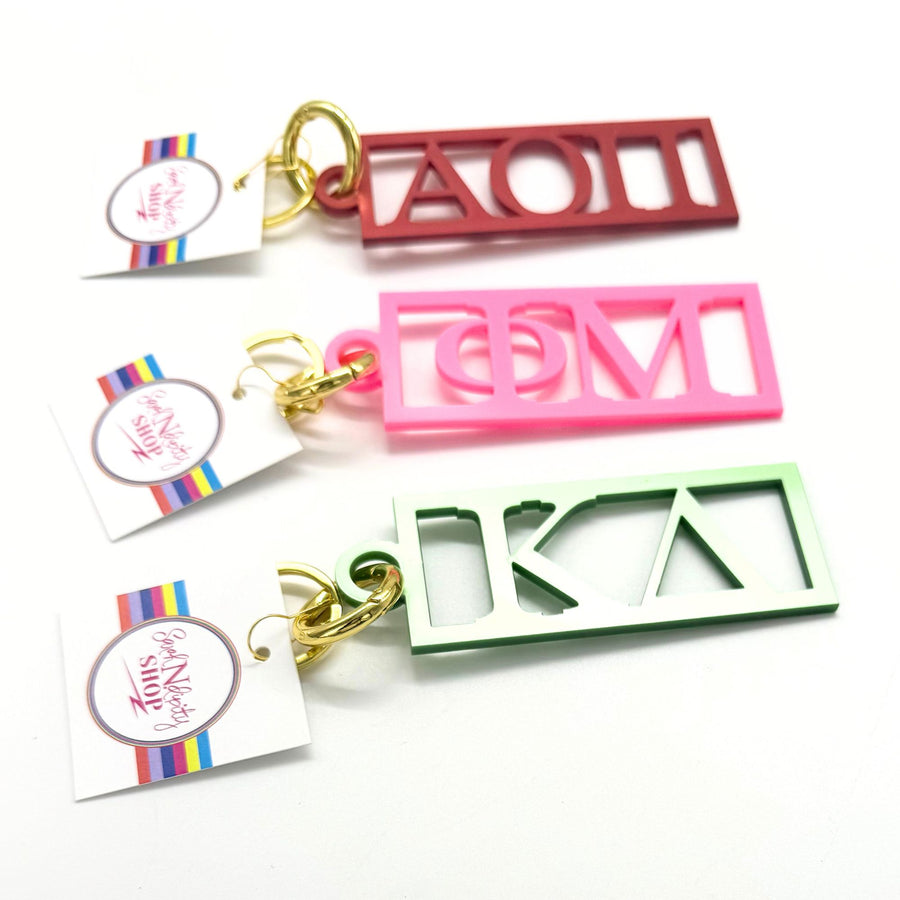 Sorority Greek Letter Acrylic Keychains