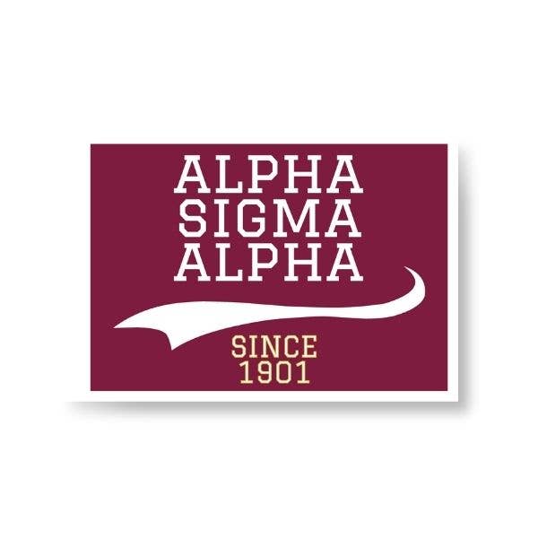 Alpha Sig - Sorority Sticker - Collegiate Design