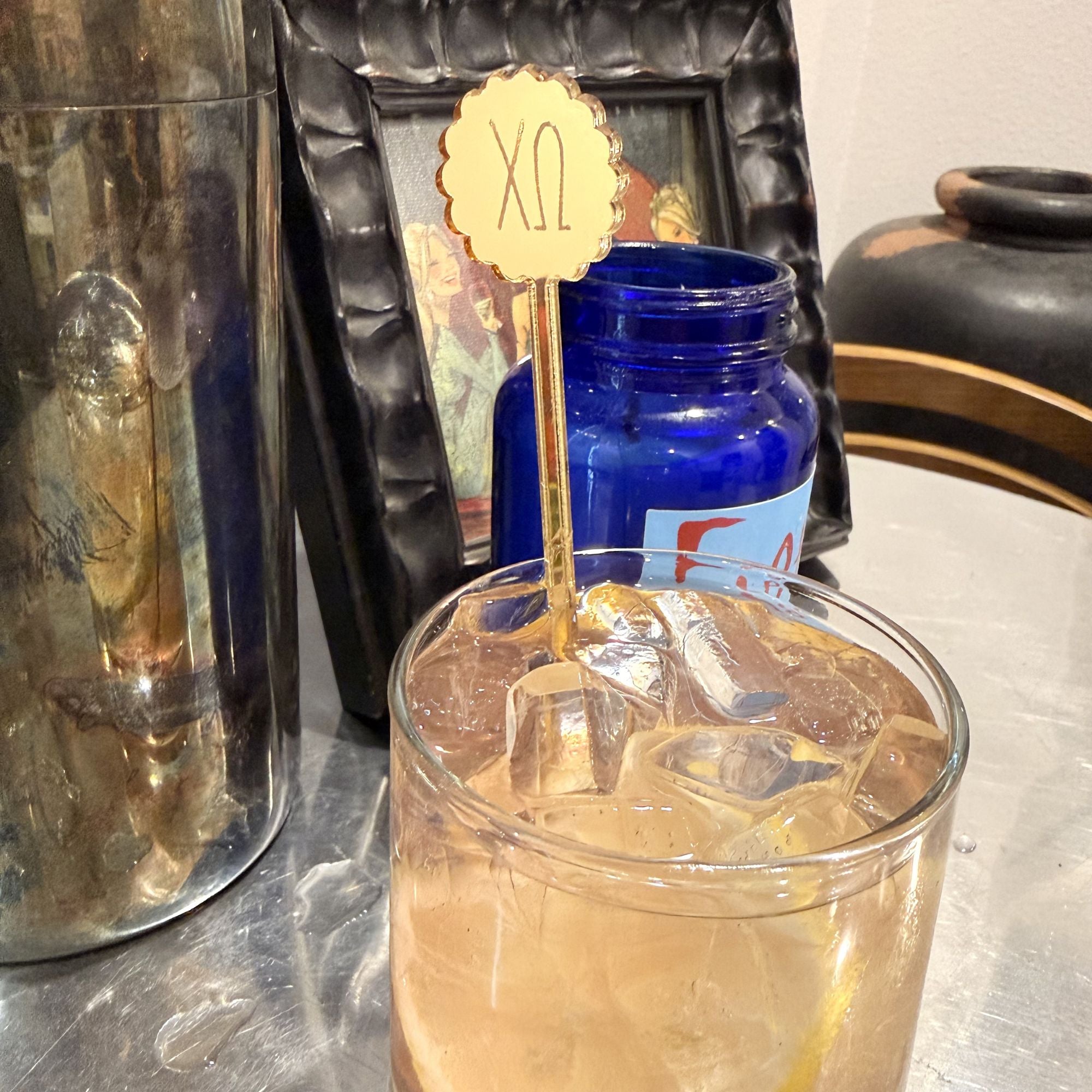 Sorority Scallop Mirror Acrylic Stir Sticks
