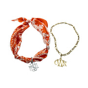 Monogram Charm - with or without scarf necklace