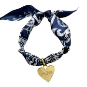 Monogram Engraved Gold Mirror Acrylic Heart Charm - with or without scarf necklace