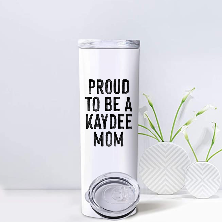 Kaydee - Sorority Mom Tumbler - Proud to Be Black & White