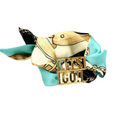 Let's Go! Tie Scarf with Gold Mirrored Slide