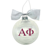 Alpha Phi - Sorority Greek Letter Ornament with Organza Bow