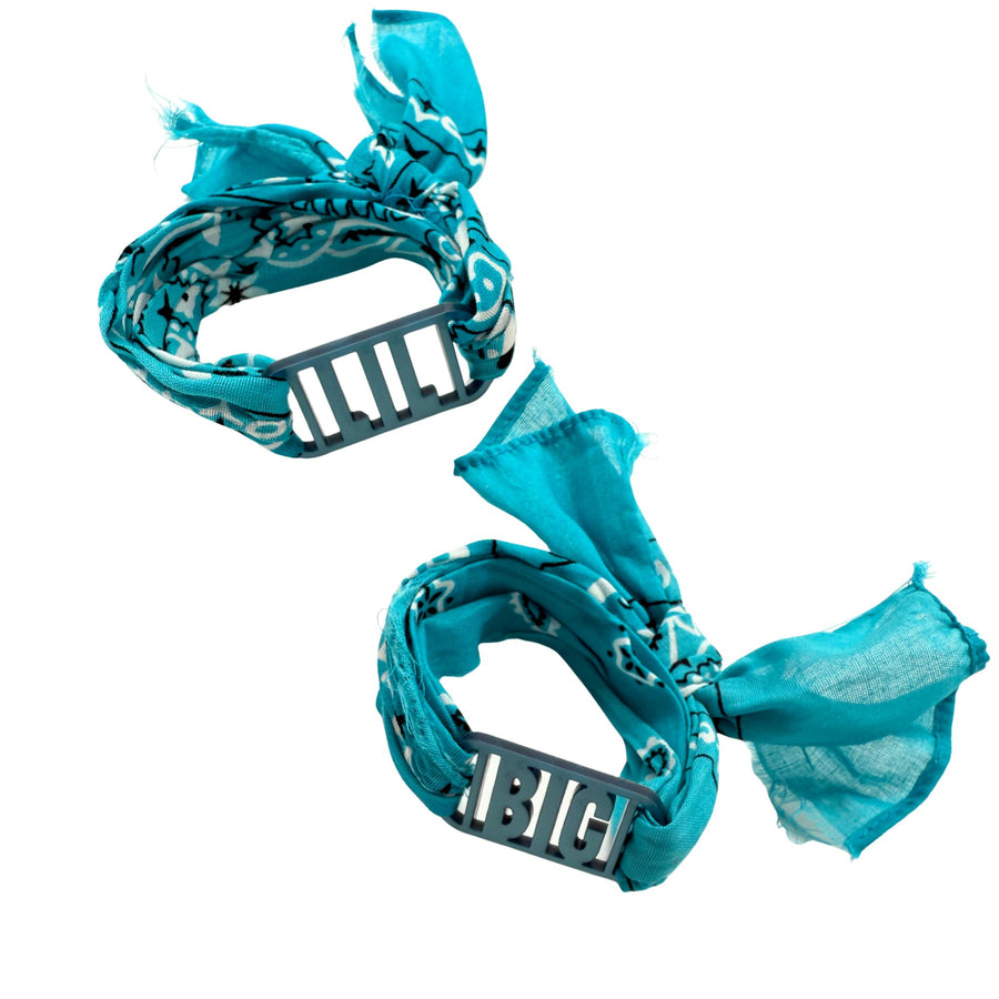 Big/Lil/Gmom - Bandana Wrap w/ Metallic Acrylic Slide