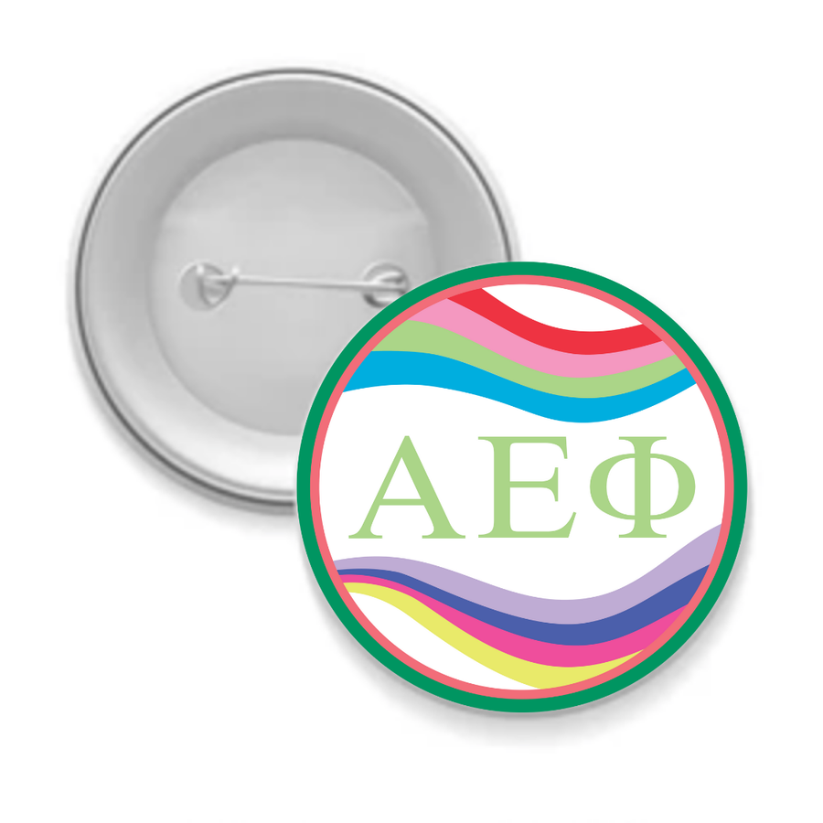 AEPhi - Sorority Button - Retro Wave Design