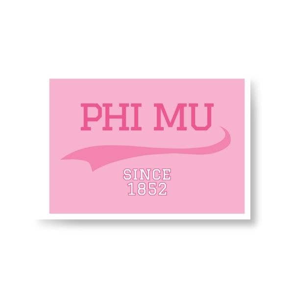 Phi Mu - Sorority Sticker - Collegiate Design