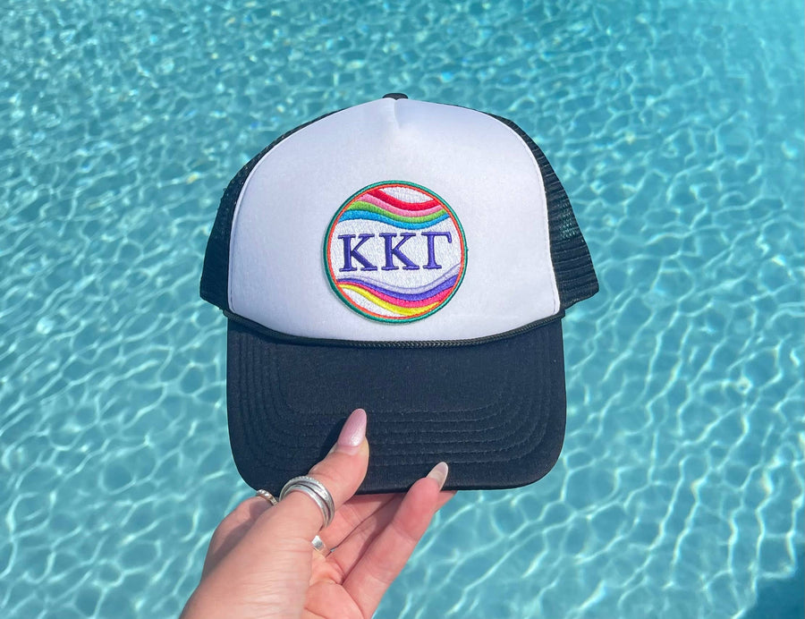 Kappa - Sorority Trucker Hat w/ Embroidered Retro Wave Patch