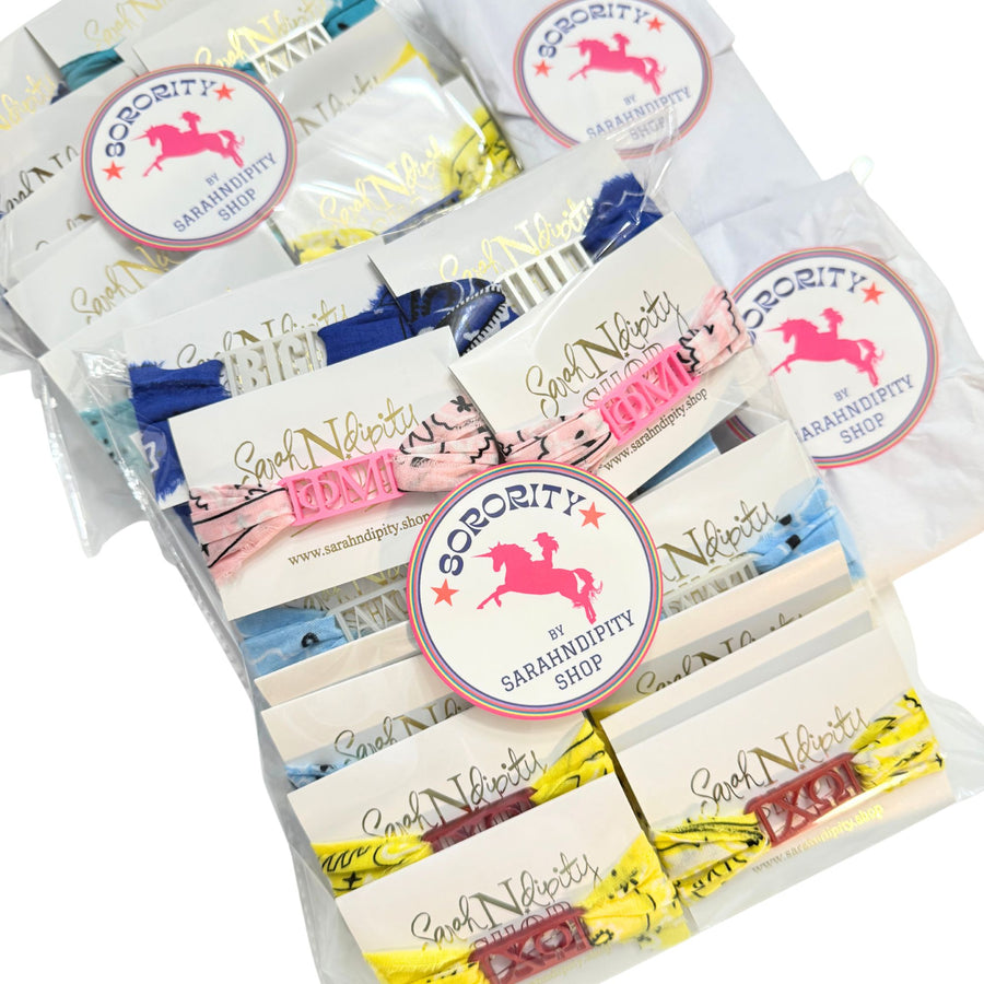Sorority Bandana Wrap with Greek Letter Acrylic Slide