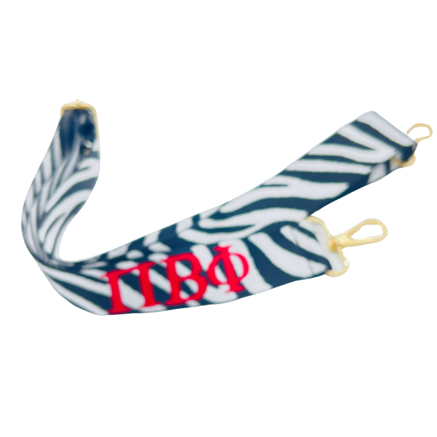 Pi Phi - Sorority Purse Strap (in Zebra)