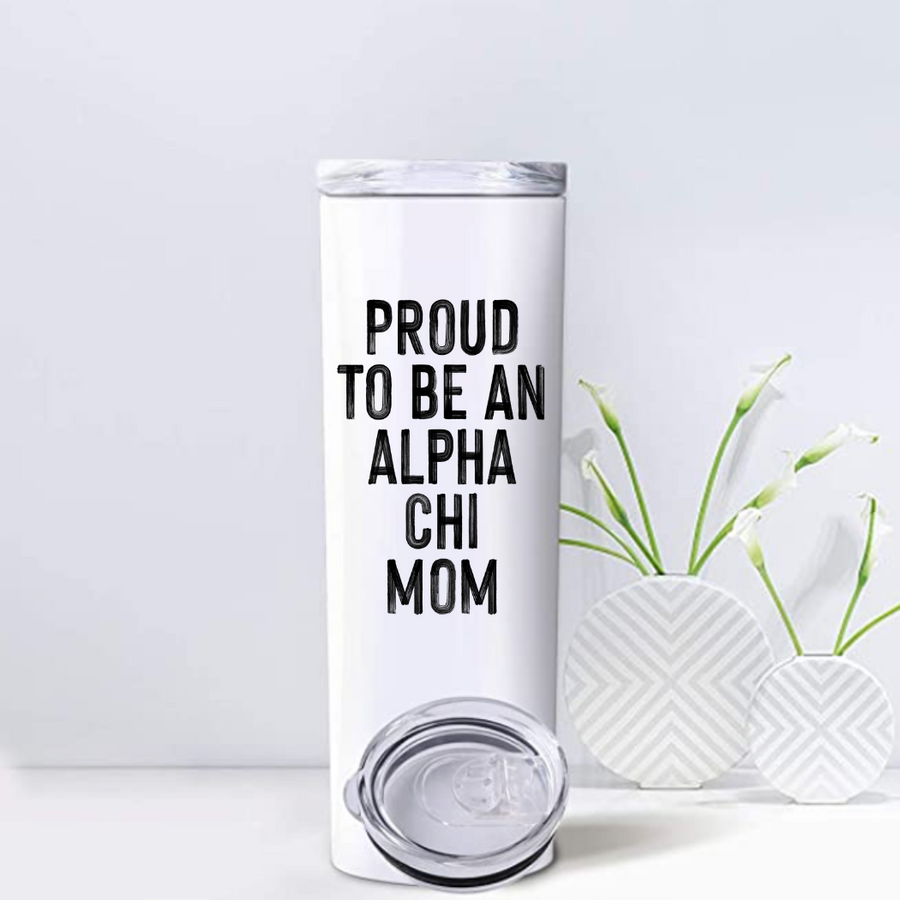 Proud to Be A Mom Insulated Travel Mugs - Alpha Chi