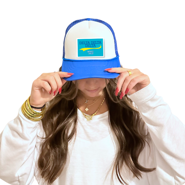 Tri Delta - Sorority Trucker Hat w/ Patch - Collegiate Design