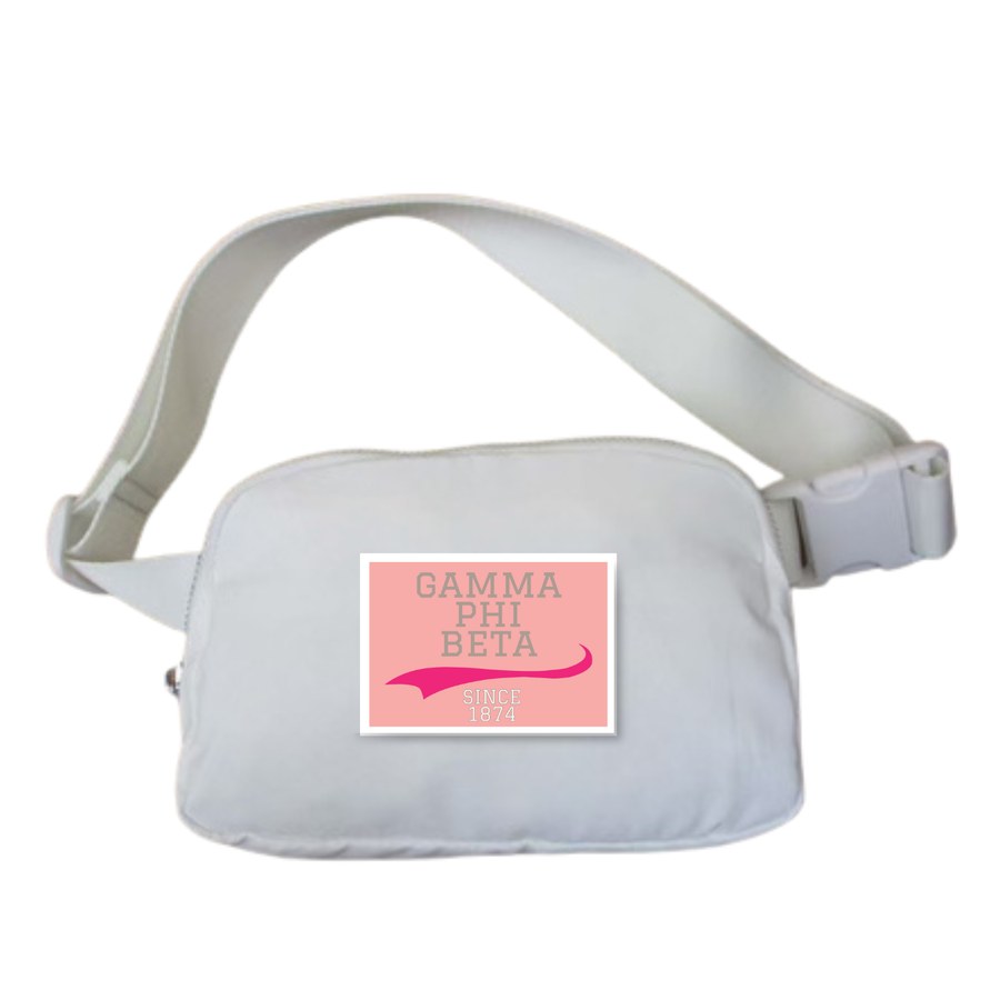 Gamma Phi - Sorority Belt Bag w/ Collegiate Patch