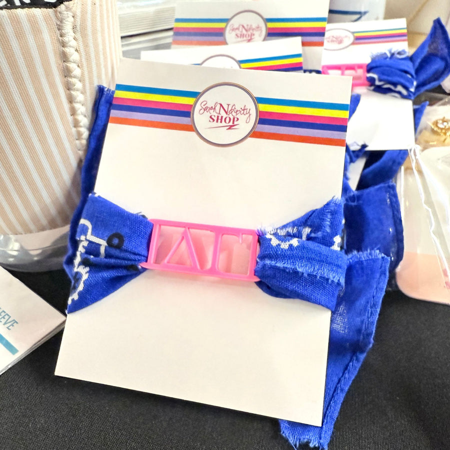 Sorority Bandana Wrap with Greek Letter Acrylic Slide