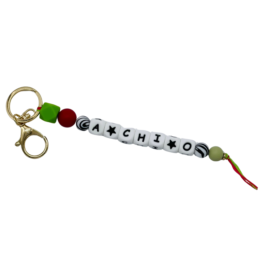 Silicone Beaded Keychain - Alpha Chi Omega