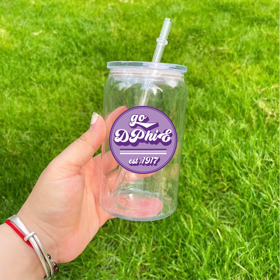 DPhiE - Sorority Acrylic 16oz Lidded Cup w/ Straw - Go Design