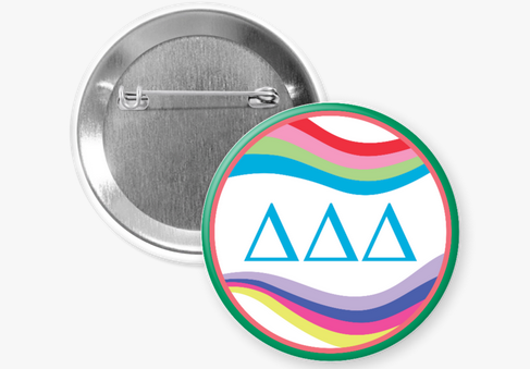 Tri Delta - Sorority Button - Retro Wave Design