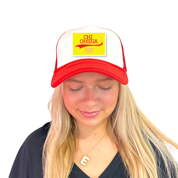 Chi O - Sorority Trucker Hat w/ Patch - Collegiate Design