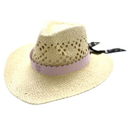 Personalized Engraved Faux Suede Scalloped Hat Band with Tie Scarf | Optional Straw Cowboy Hat