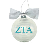 Zeta Tau Alpha - Sorority Greek Letter Ornament with Organza Bow