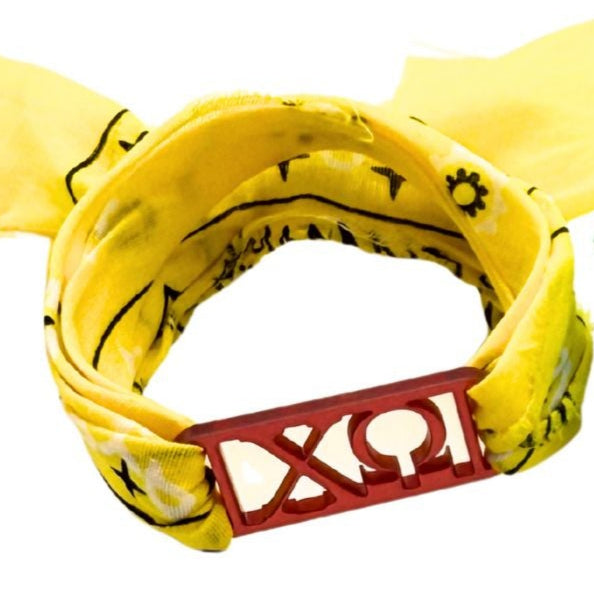 Chi Omega - Bandana Wrap w/ Metallic Acrylic Slide