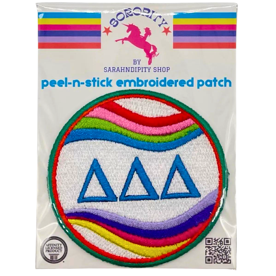 Tri Delta - Sorority Peel & Stick Embroidered Patch - ÊRetro Wave Design