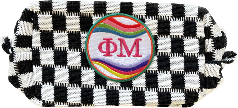 Phi Mu - Sorority Checker Cosmetic Bag