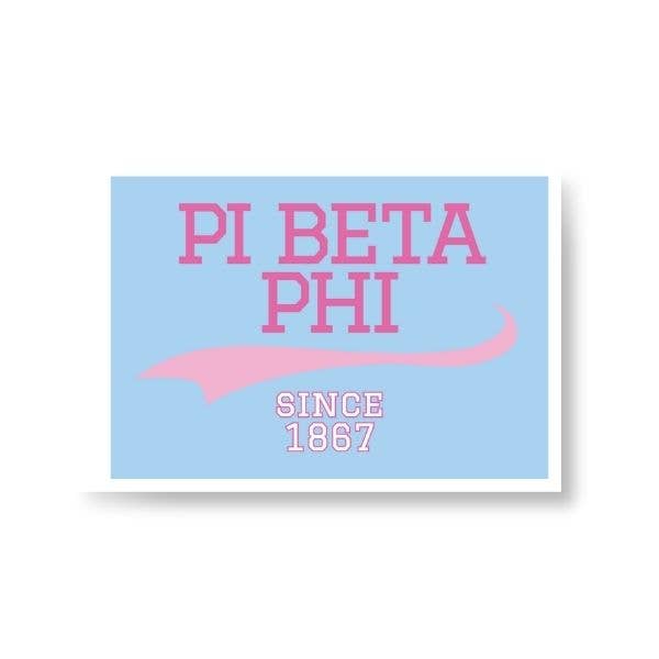 Pi Phi - Sorority Peel & Stick Patch - Collegiate Design