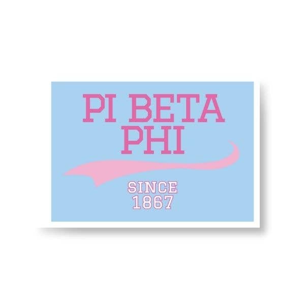 Pi Phi - Sorority Sticker - Collegiate Design