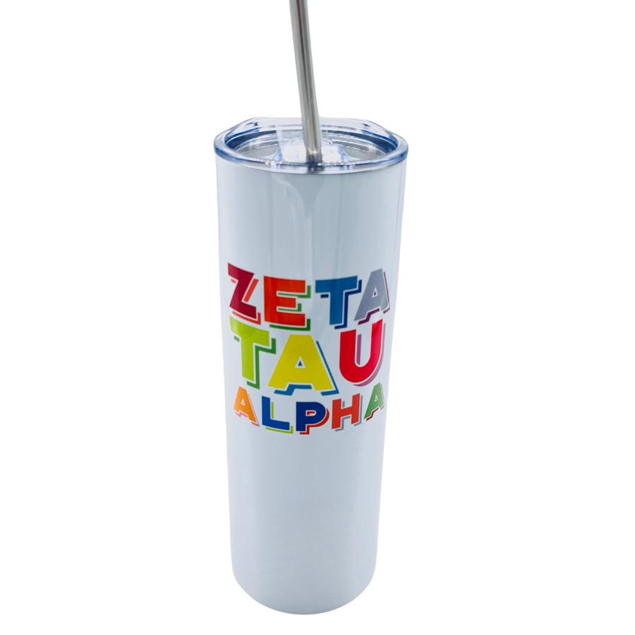 Zeta - Sorority Insulated Tumbler - Color Block Design
