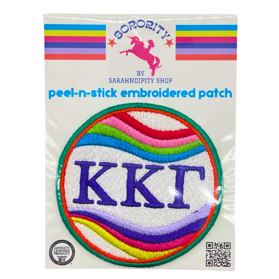 Kappa - Sorority Peel & Stick Embroidered Patch - ÊRetro Wave Design