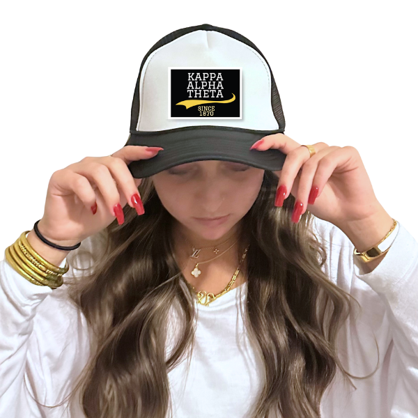 Theta - Sorority Trucker Hat w/ Patch - Collegiate Design