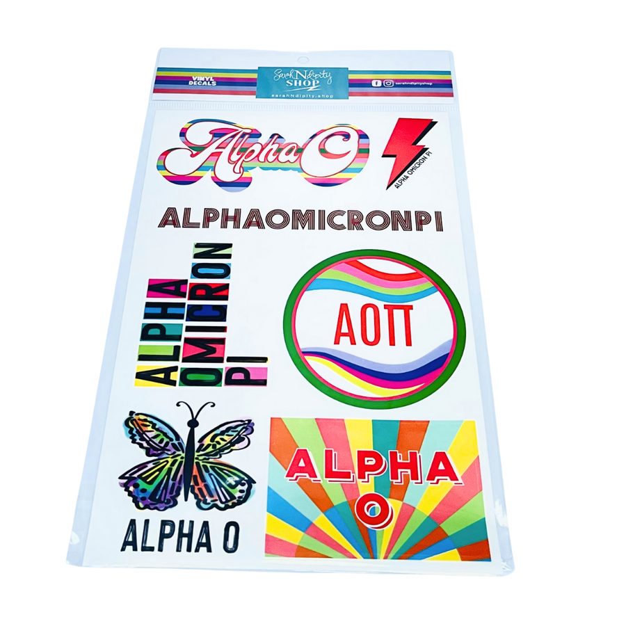 Alpha O - Sorority Vinyl Decal Sheets