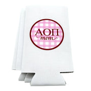 Alpha Omicron Pi & Mom Can Coolers - Gingham Design