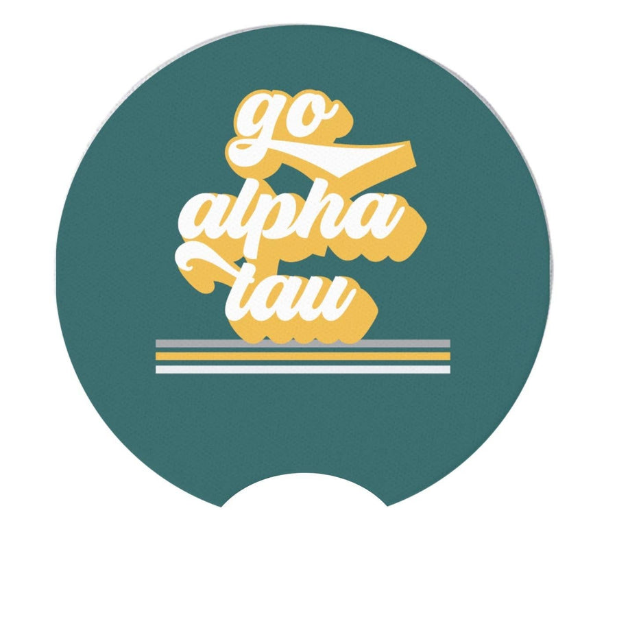 Alpha Tau - Sorority Car Coasters - Go Design