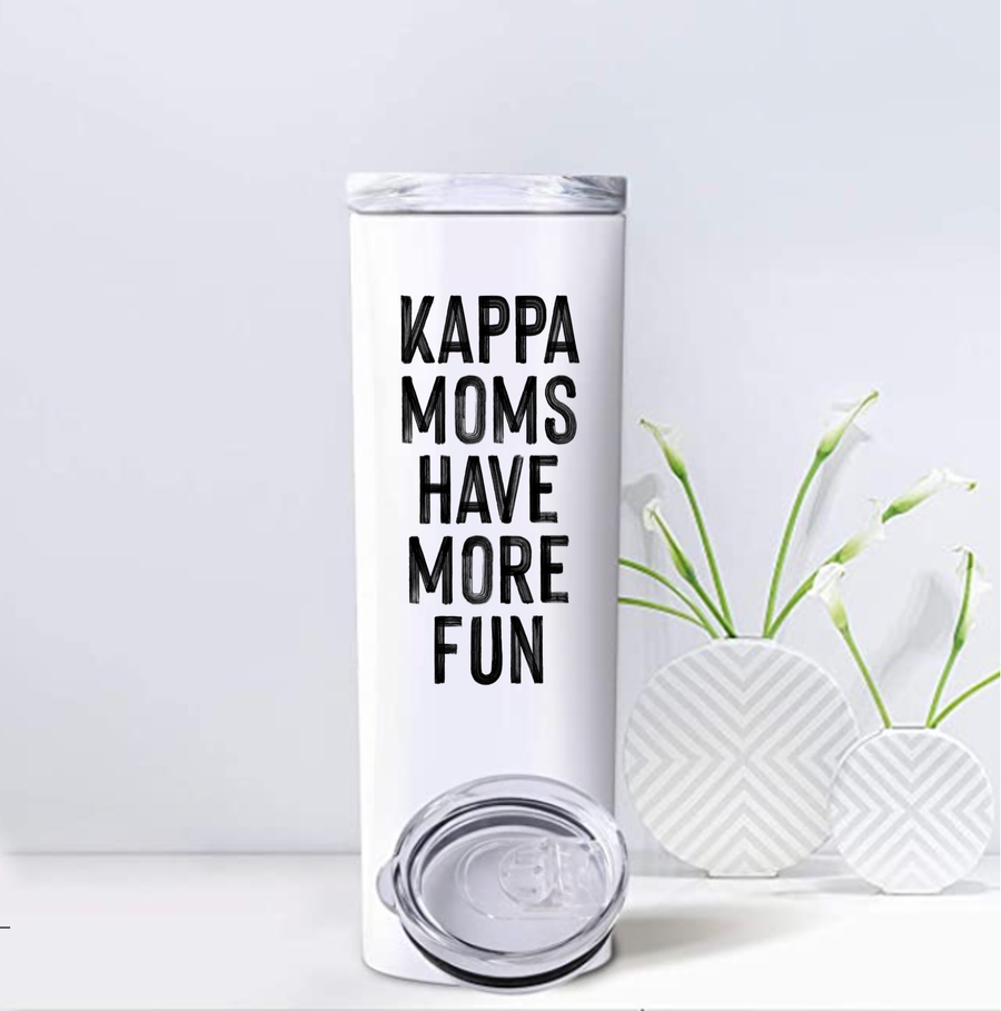 Kappa - Sorority Mom Tumbler - More Fun Black & White