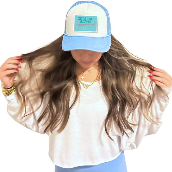 Zeta - Sorority Trucker Hat w/ Patch - Collegiate Design