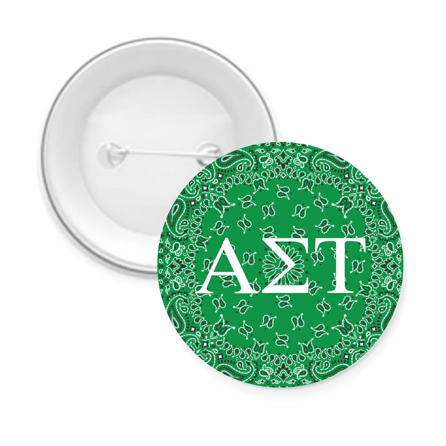 Sorority Pin-back Buttons - Bandana with Greek Letters
