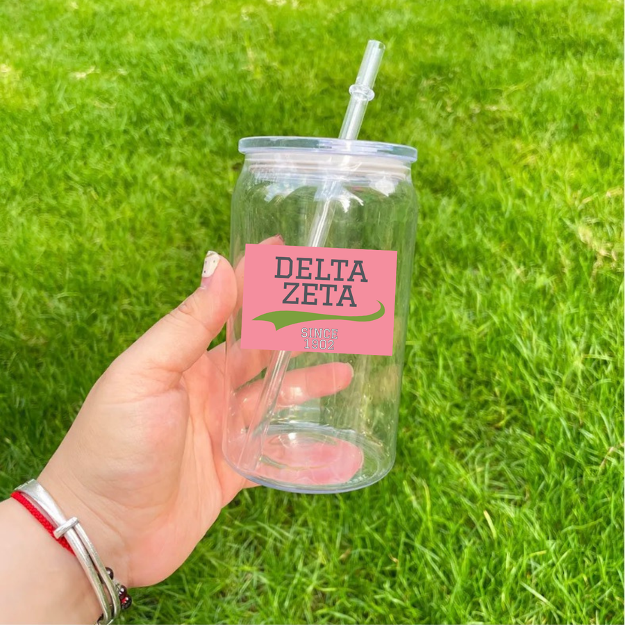 Dee Zee - Sorority Acrylic 16oz Lidded Cup w/ Straw-Collegiate Design