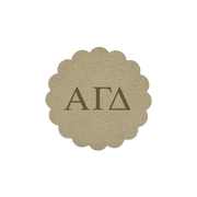 Alpha Chi Omega Sorority Greek Letter Scalloped Faux Suede Sticker Patch