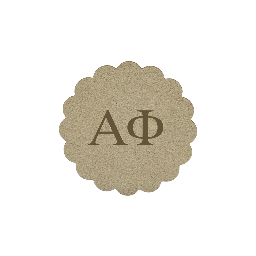 Alpha Delta Pi Sorority Greek Letter Scalloped Faux Suede Sticker Patch