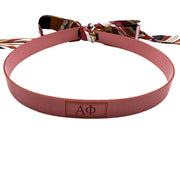 Sorority Greek Letter Faux Suede and Satin Scarf Bands