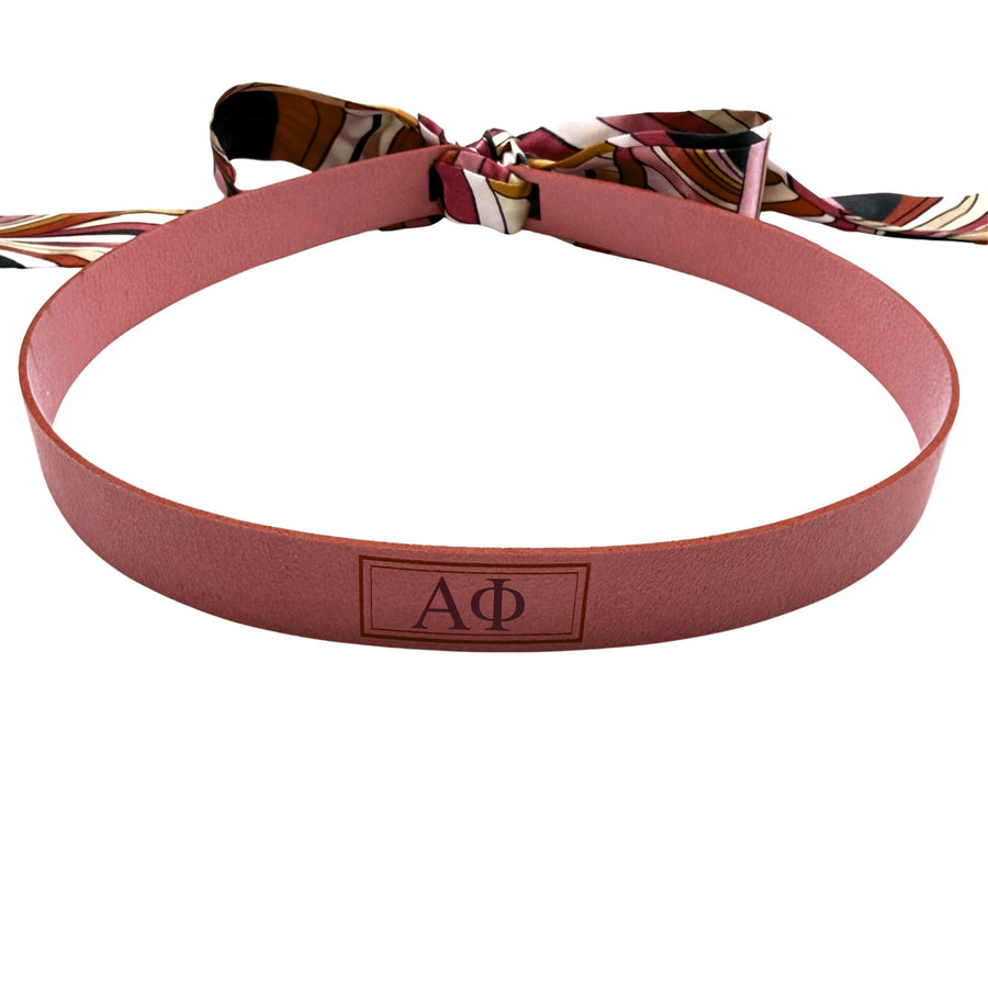 Sorority Greek Letter Faux Suede and Satin Scarf Bands