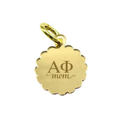Alpha Phi MOM Scallop Acrylic Charm with Scarf Tie Option
