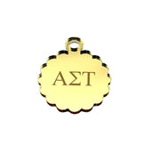 Sorority Round Scallop Bouquet Charm - Scarf Tie Option