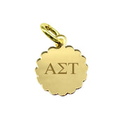 Sorority Scallop Round Acrylic Charm - Scarf Tie Option