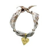 Sorority Scarf Necklace with Engraved Heart Charm