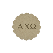 Alpha Chi Omega Sorority Greek Letter Scalloped Faux Suede Sticker Patch