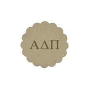 Alpha Chi Omega Sorority Scalloped Faux Suede Car Coasters