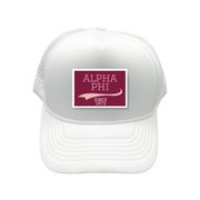 Alpha Phi - Sorority Trucker Hat w/ Patch - Collegiate Design